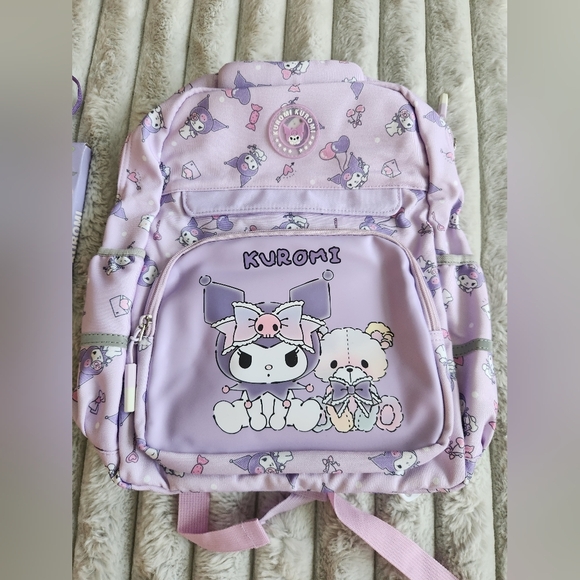 Kuromi Lavender Backpack Bookbag Set - Picture 2 of 8